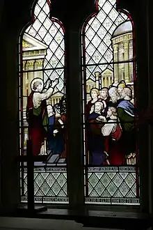 Elton church, the stained-glass window behind the altar