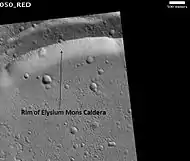 Rim of Elysium Mons caldera, as seen by HiRISE
