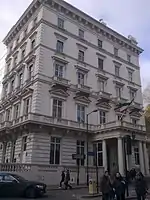 The embassy seen from Knightsbridge