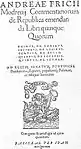 De republica emendanda (1554) by Andrzej Frycz Modrzewski, proposed a deep programme of reforms of the state, society and church.