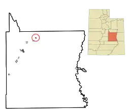 Location in Emery County and the state of Utah