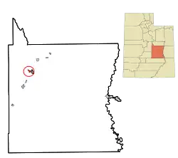 Location in Emery County and the state of Utah