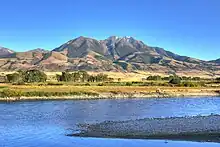 Emigrant Peak viewed from Rivers Bend Ranch near the town of Emigrant