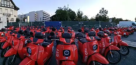 E-Scooters of scooter-sharing company Emmy in Munich (2019)