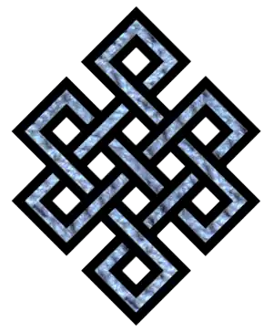 The "endless knot," a symbol of eternity used in Tibetan Buddhism