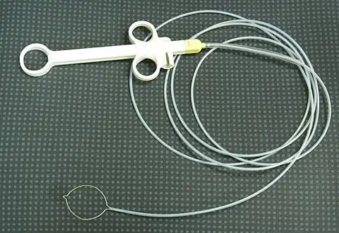 Endoscopy snare used to perform polypectomy