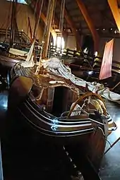 Ships hall in the indoor museum Enkhuizen with 'boeier' 'Sperwer' once owned by Merlin Minshall