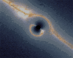 Einstein rings close to a black hole