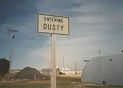 Entering Dusty Sign