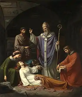 Interment of Saint Cecilia in the Roman Catacombs