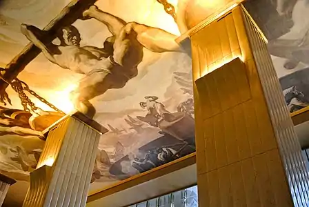 Detail of Time, ceiling mural in lobby of 30 Rockefeller Plaza (New York City, N.Y.), by the Spanish painter Josep Maria Sert (1941)