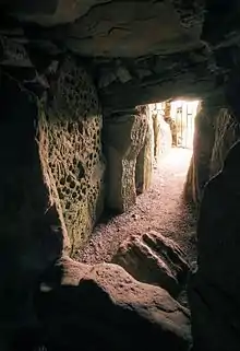 Passage of Cairn T, with cup marks