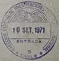 Chile: entry stamp issued in 1971.