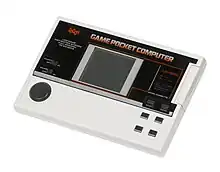 Epoch Game Pocket Computer from the front left.