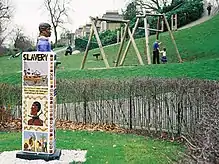 The monument to anti-slavery campaigner Olaudah Equiano in the lower park on Telegraph Hill