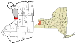 Location of Lackawanna in Erie County and New York
