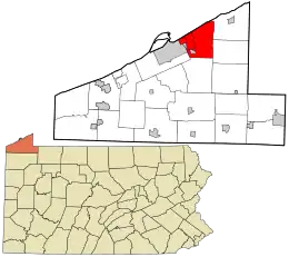 Location in Erie County and the U.S. state of Pennsylvania