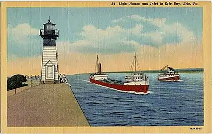 Light on a pre-1930 postcard