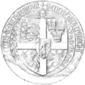 One of the seals of Eric VII "of Pomerania", 1398. The three Danish lions carry a Danish flag (top-left corner).