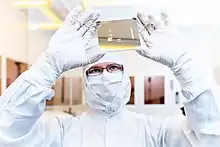 Research person in the cleanroom