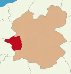 Map showing Aşkale District in Erzurum Province