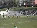 A phase of a rugby union match between Spain and Portugal.