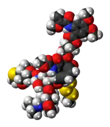Ball-and-stick model of the Esperamicin A1 molecule