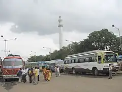 Esplanade Bus Station with Shaheed Minar in the background