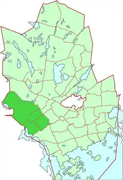 Location of Suur-Kauklahti within Espoo