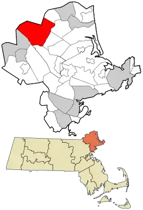 Location in Essex County, Commonwealth of Massachusetts, New England.