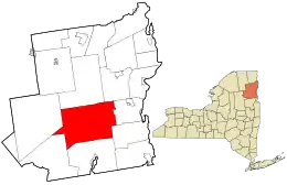 Location in Essex County and the state of New York