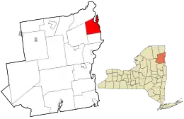 Location in Essex County and the state of New York