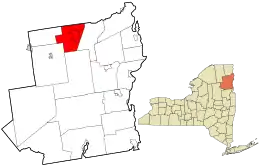 Location in Essex County and the state of New York