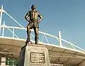 The statue of footballer Nilton Santos, situated outside the stadium, November 2009