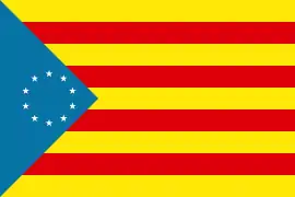 This flag was intended in the past to become the flag of the independent Catalan Countries