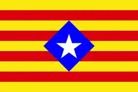 The first Estelada,with a blue rhombus,old version of the current blue design