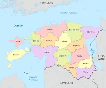 Counties of Estonia (after the 2017 Administrative Reform)