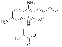 Skeletal formulas of ethacridine lactate