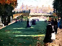 Ethel Carrick (c.1909) Untitled (Royal Avenue, Versailles), oil on panel