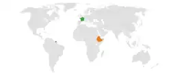 Map indicating locations of Ethiopia and France