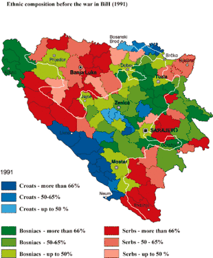 Ethnic composition in 1991