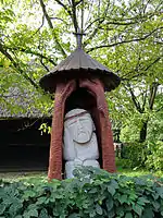 Chrystus Frasobliwy, ethnographic skansen, Gosławice (Poland)