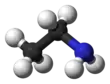 Ball and stick model of ethylamine