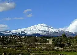 Mount Etna seen from Tremestieri.