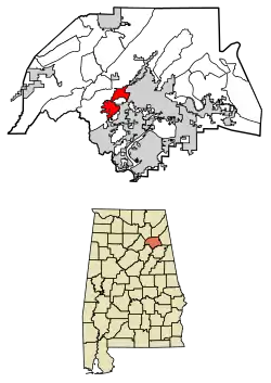 Location of Attalla in Etowah County, Alabama.