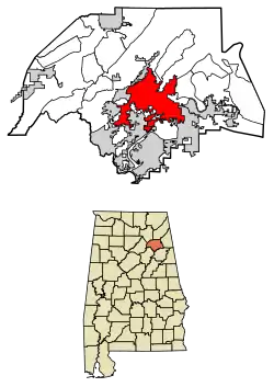 Location of Gadsden in Etowah County, Alabama