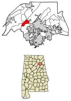 Location of Ivalee in Etowah County, Alabama.