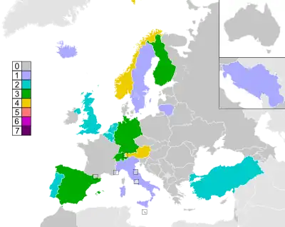 Colour-coded map