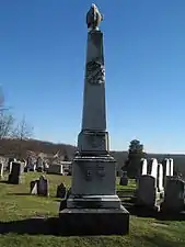 McPherson's obelisk was laid over by Union troops.