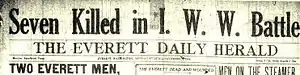 Everett massacre newspaper headline